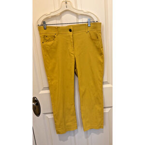 89th & Madison Yellow Chino Pants Womens 12 Stretch Waist Trousers